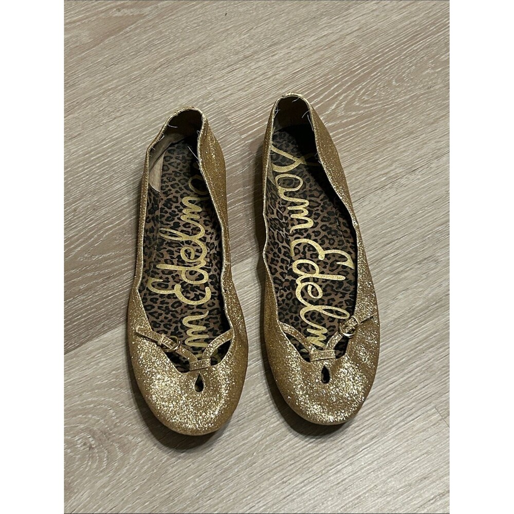 Sam Edelman Lightweight Gold Glittery Flats Sz 9.5